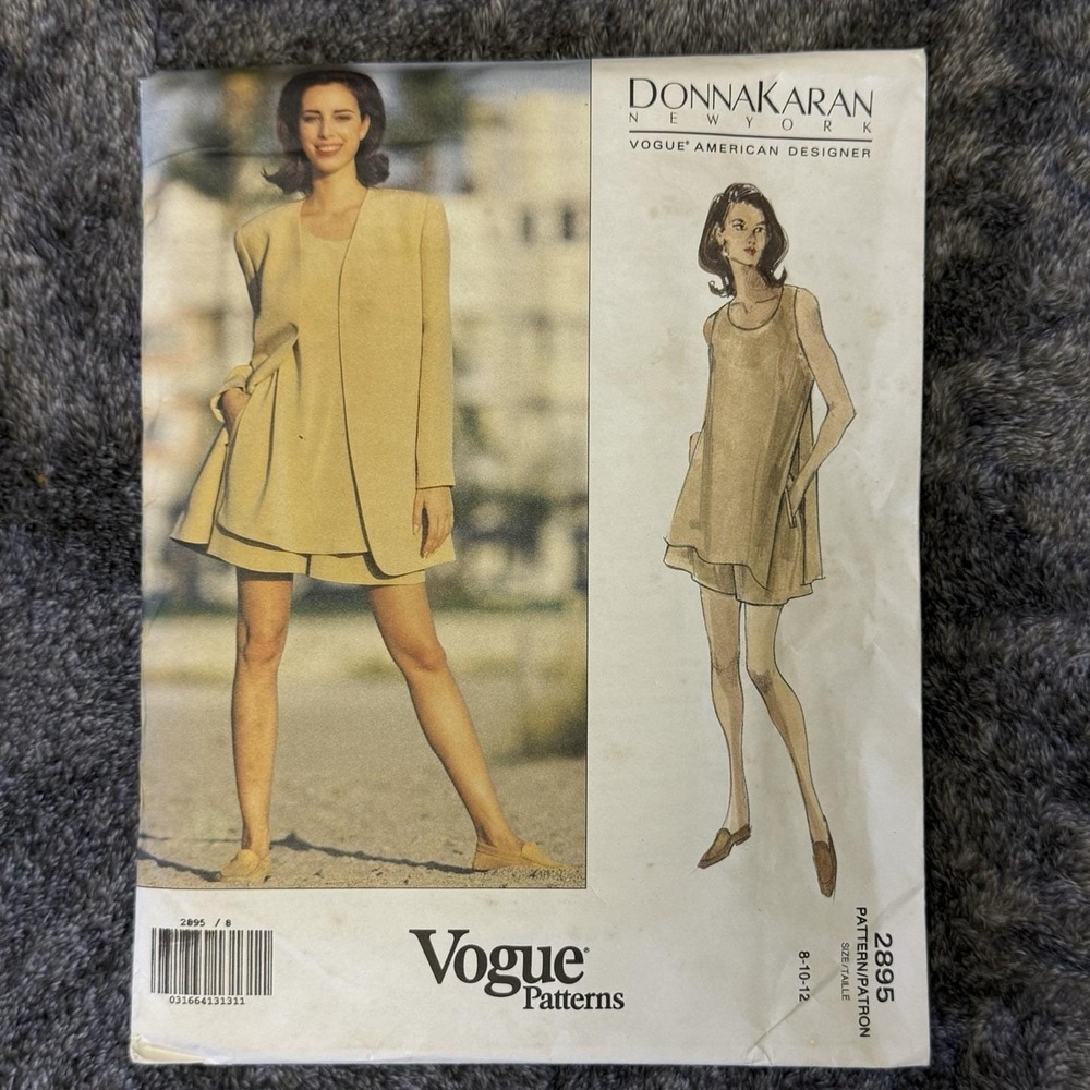 Vintage Vogue Pattern #2895 Donna Karan UNCUT/Factory folded Size 8-10-12